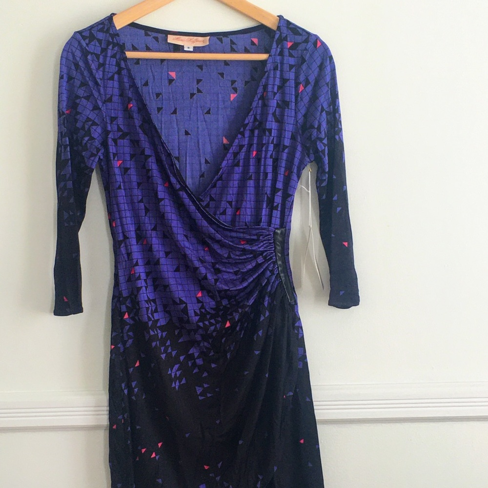 Mara Hoffman Blue Triangles  Mini Cocktail Dress
